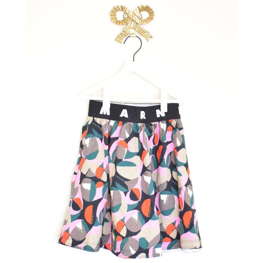 NWTs Marni Girl's Cotton Fleece Abstract Print Skirt / 6